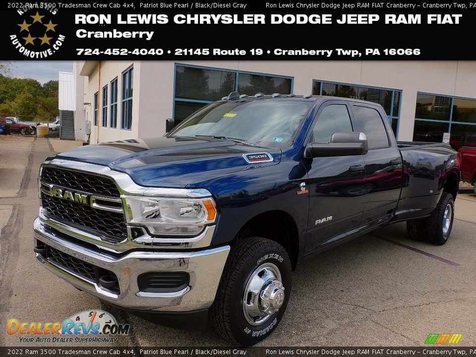 2022 Ram 3500 Tradesman Crew Cab 4x4 Patriot Blue Pearl / Black/Diesel Gray Photo #1