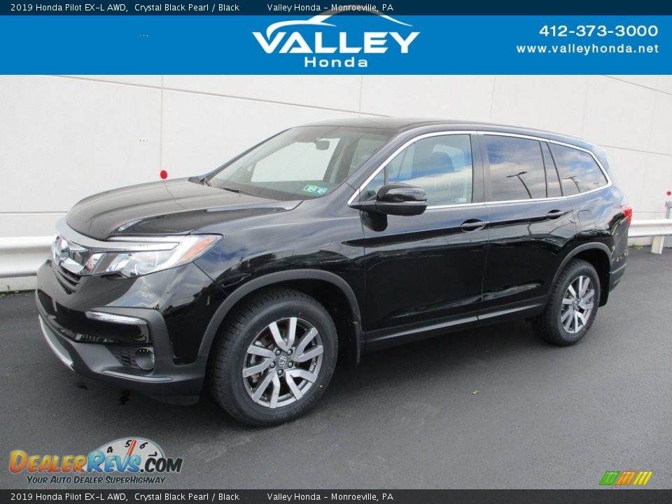 2019 Honda Pilot EX-L AWD Crystal Black Pearl / Black Photo #1