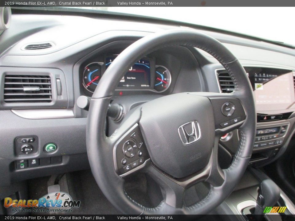 2019 Honda Pilot EX-L AWD Crystal Black Pearl / Black Photo #14