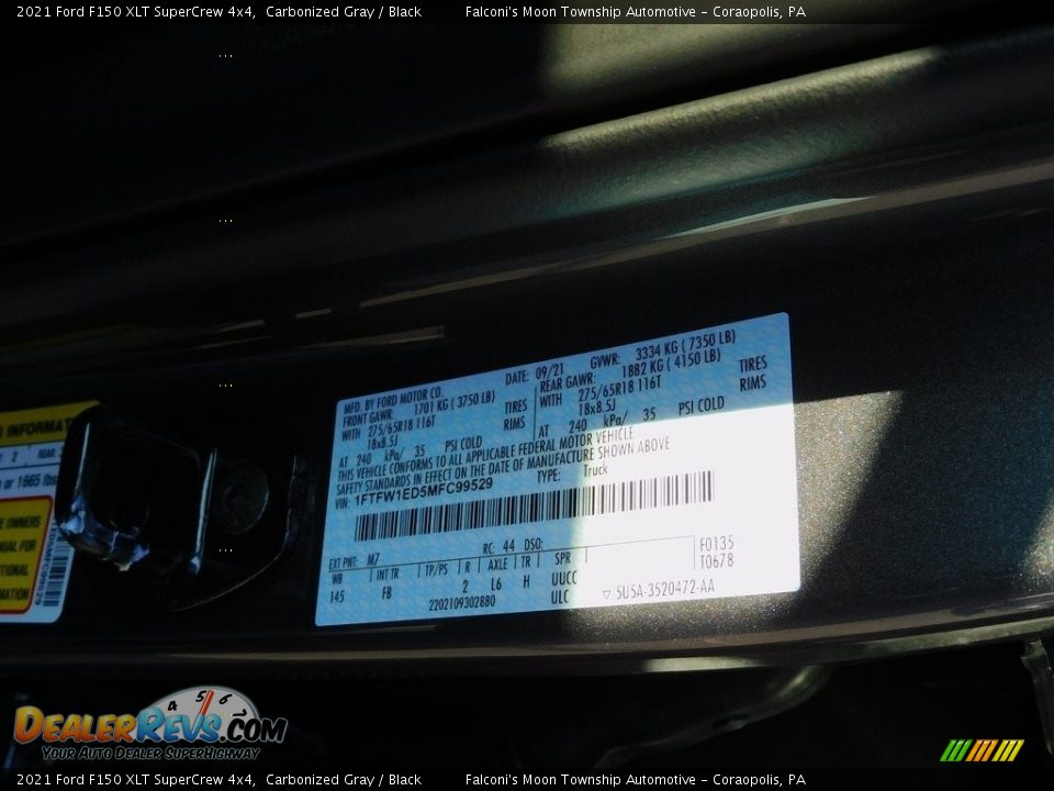 2021 Ford F150 XLT SuperCrew 4x4 Carbonized Gray / Black Photo #20