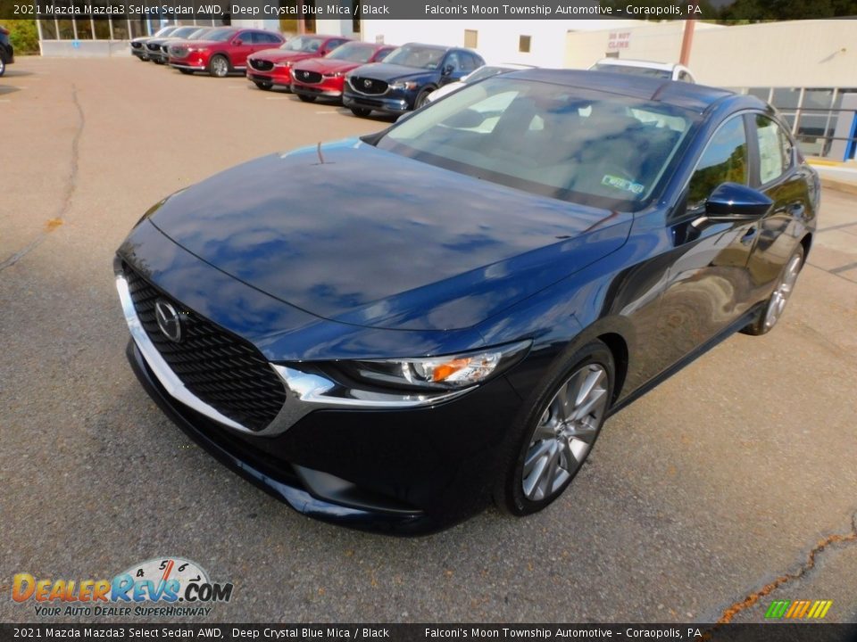 2021 Mazda Mazda3 Select Sedan AWD Deep Crystal Blue Mica / Black Photo #7