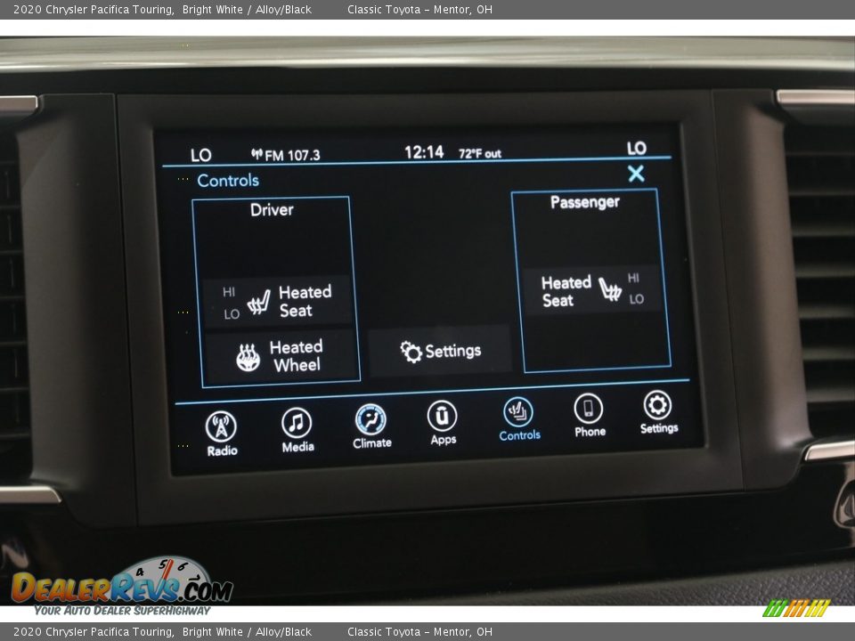 2020 Chrysler Pacifica Touring Bright White / Alloy/Black Photo #12