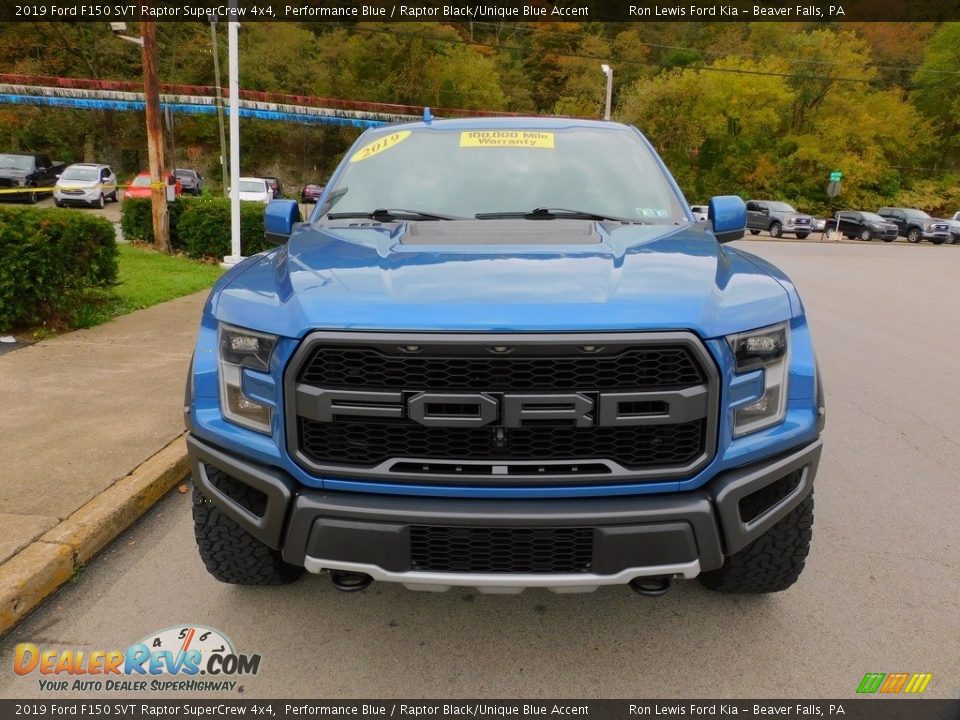 2019 Ford F150 SVT Raptor SuperCrew 4x4 Performance Blue / Raptor Black/Unique Blue Accent Photo #8