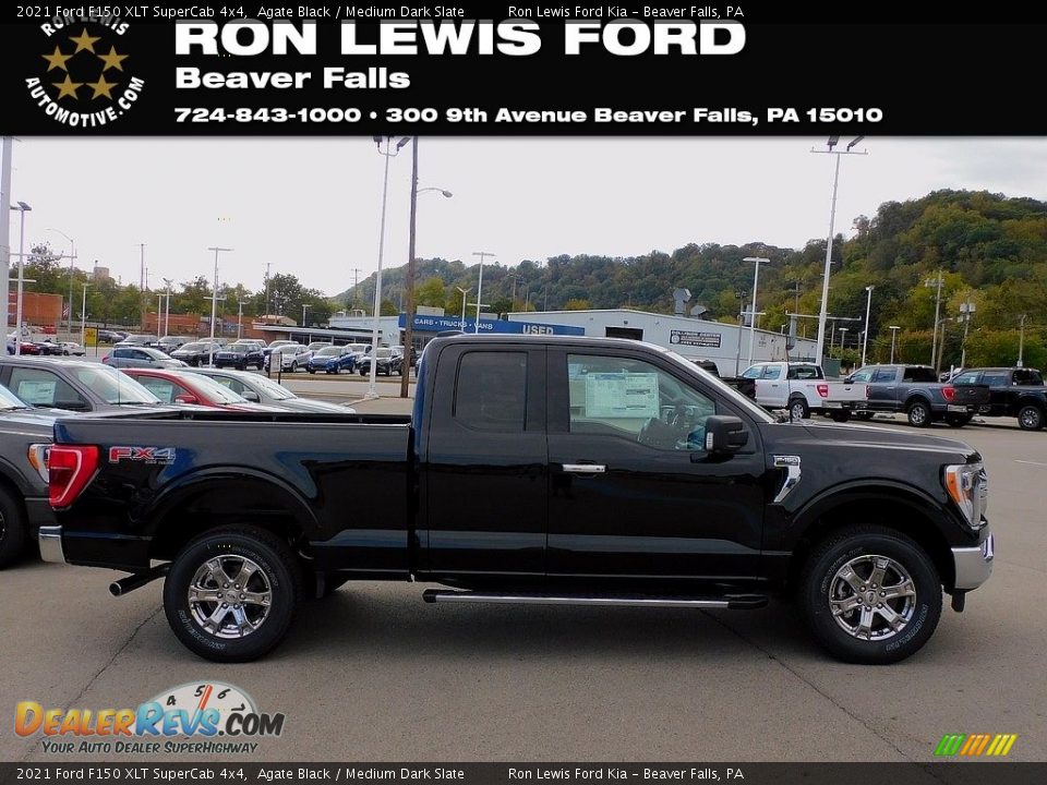 2021 Ford F150 XLT SuperCab 4x4 Agate Black / Medium Dark Slate Photo #1