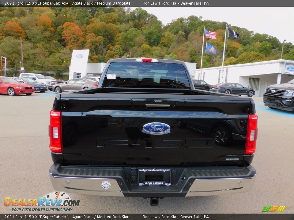 2021 Ford F150 XLT SuperCab 4x4 Agate Black / Medium Dark Slate Photo #3