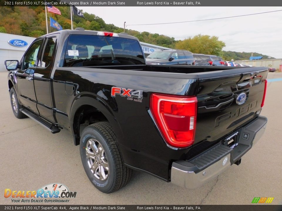2021 Ford F150 XLT SuperCab 4x4 Agate Black / Medium Dark Slate Photo #5