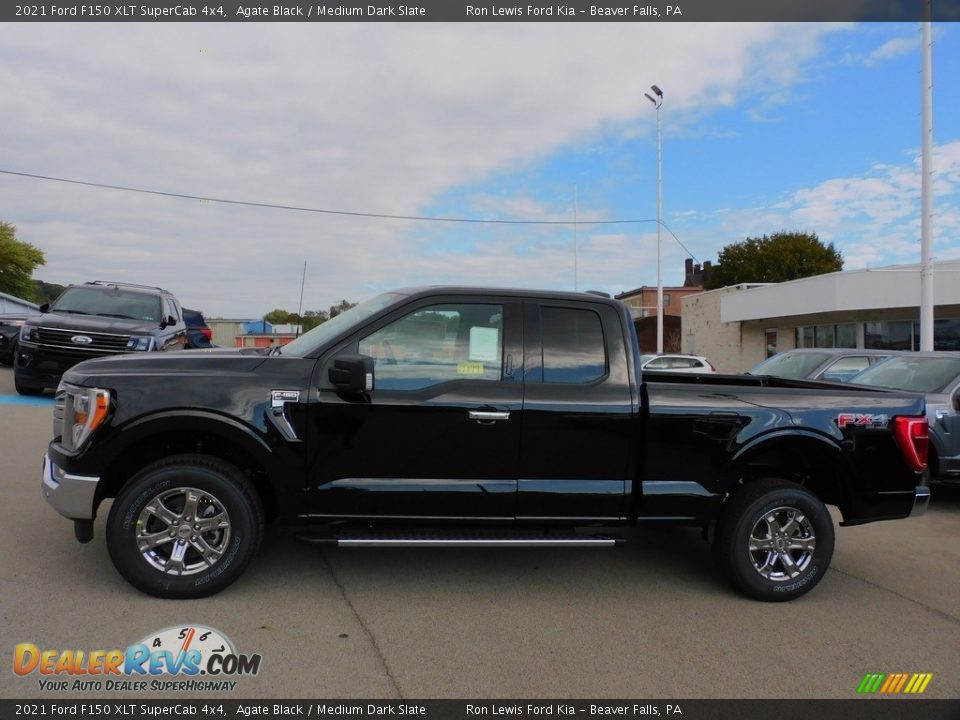 2021 Ford F150 XLT SuperCab 4x4 Agate Black / Medium Dark Slate Photo #6