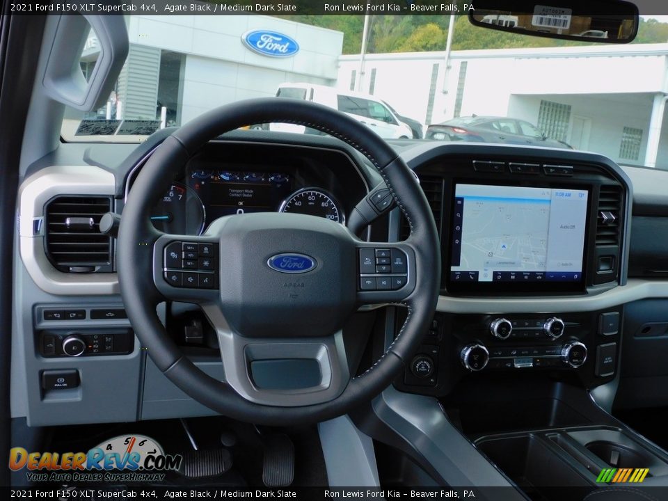 2021 Ford F150 XLT SuperCab 4x4 Agate Black / Medium Dark Slate Photo #14