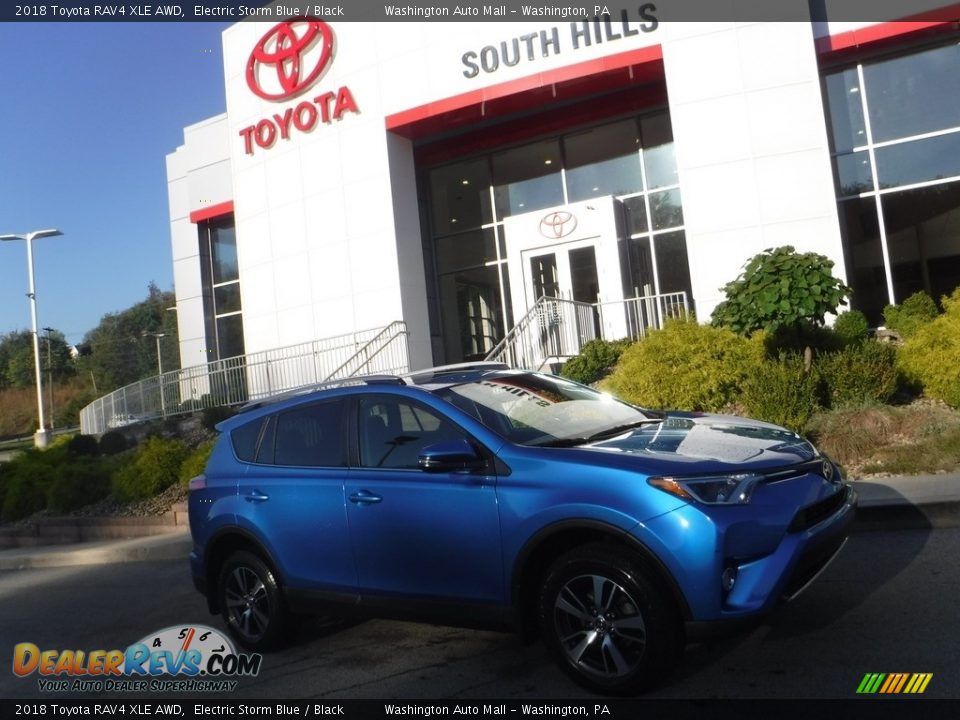 2018 Toyota RAV4 XLE AWD Electric Storm Blue / Black Photo #2