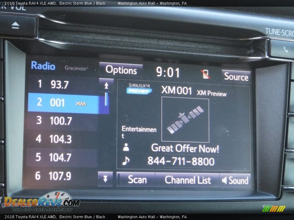 2018 Toyota RAV4 XLE AWD Electric Storm Blue / Black Photo #5