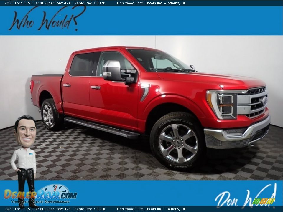 2021 Ford F150 Lariat SuperCrew 4x4 Rapid Red / Black Photo #1