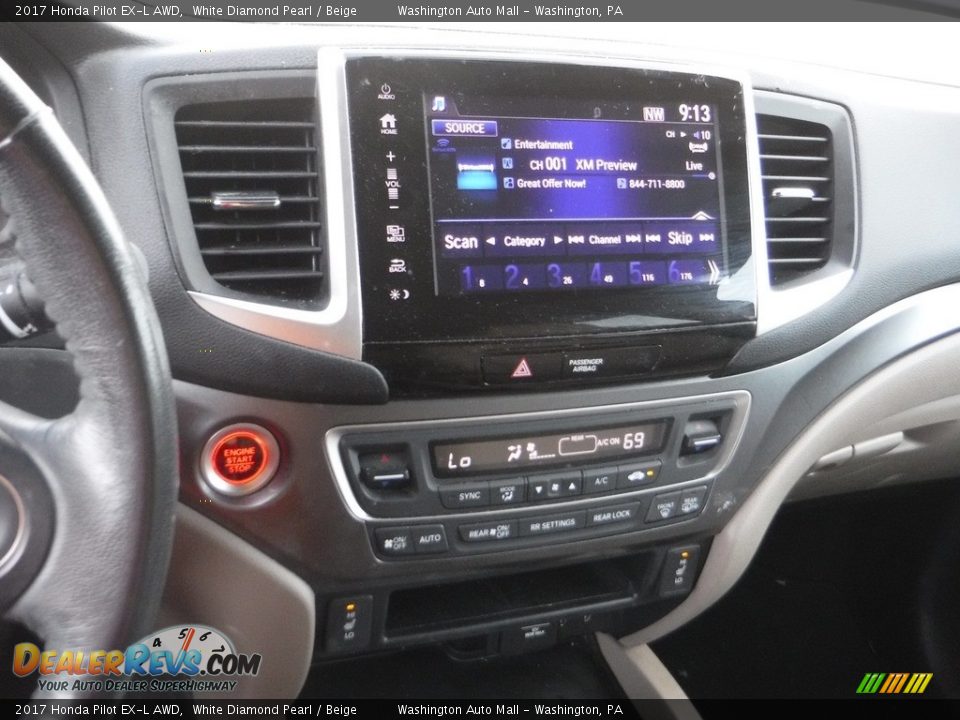 2017 Honda Pilot EX-L AWD White Diamond Pearl / Beige Photo #3