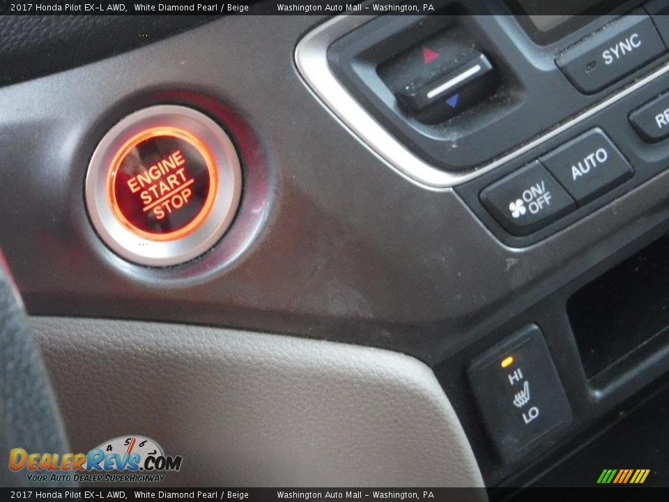 2017 Honda Pilot EX-L AWD White Diamond Pearl / Beige Photo #7