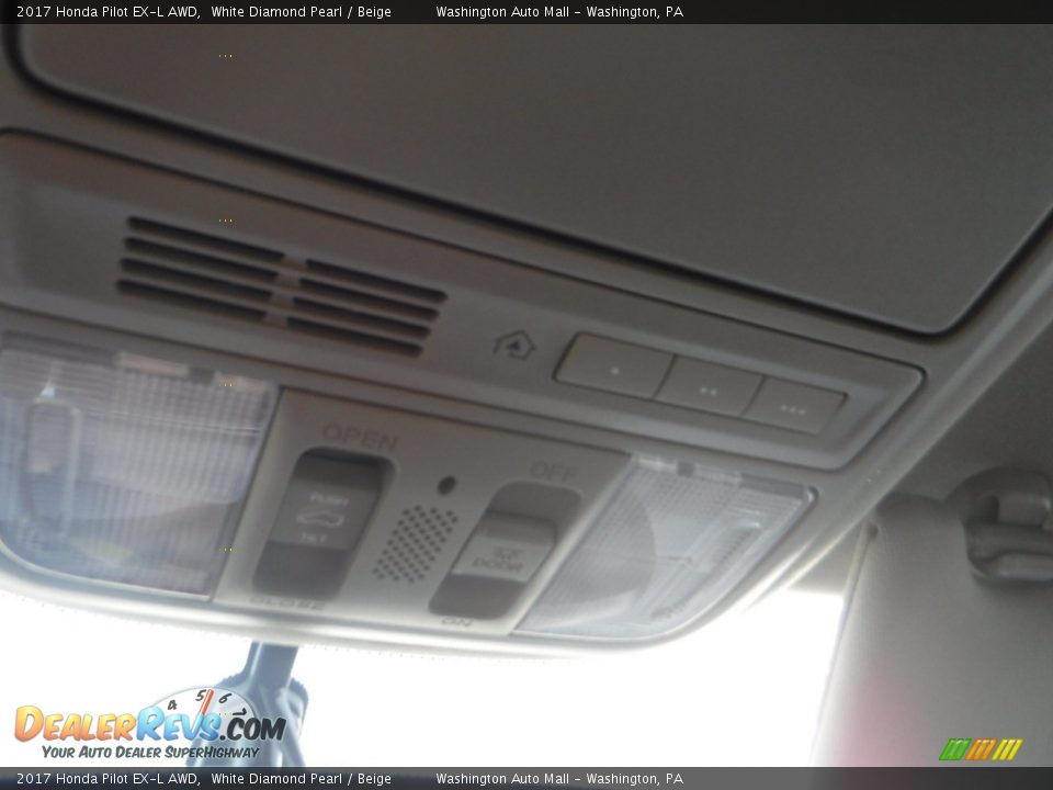 2017 Honda Pilot EX-L AWD White Diamond Pearl / Beige Photo #8