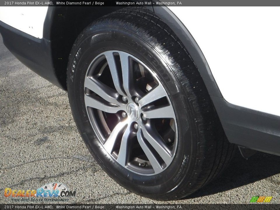 2017 Honda Pilot EX-L AWD White Diamond Pearl / Beige Photo #9