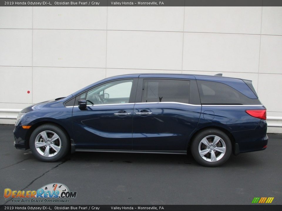 2019 Honda Odyssey EX-L Obsidian Blue Pearl / Gray Photo #2