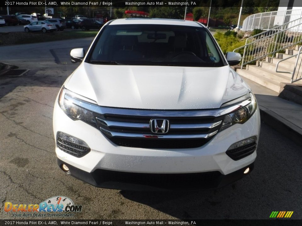 2017 Honda Pilot EX-L AWD White Diamond Pearl / Beige Photo #10