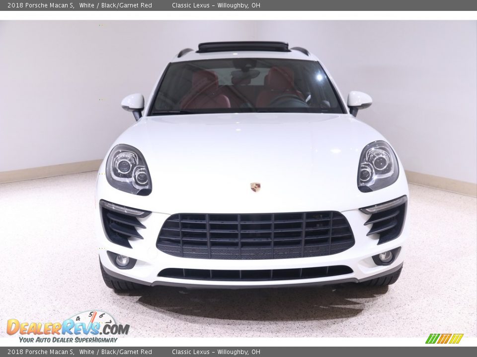 2018 Porsche Macan S White / Black/Garnet Red Photo #2