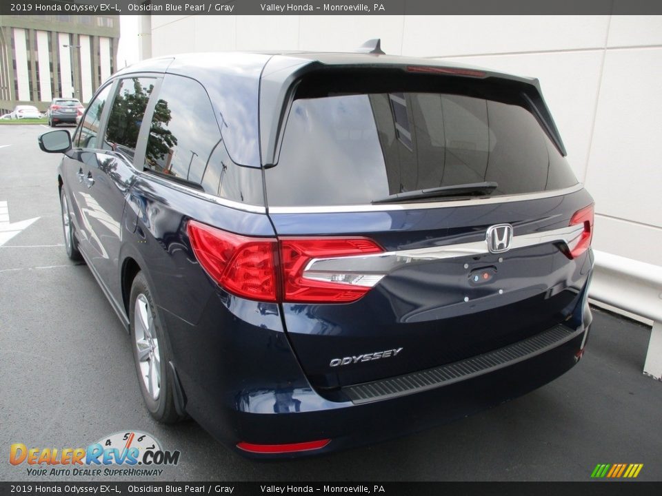 2019 Honda Odyssey EX-L Obsidian Blue Pearl / Gray Photo #3