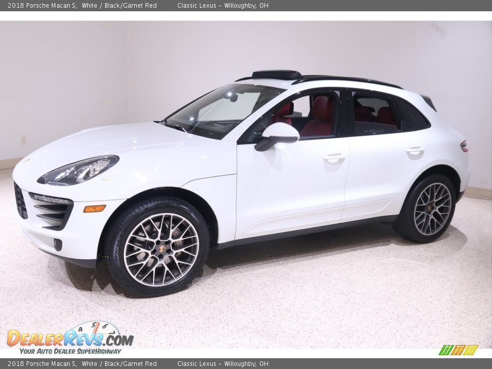 2018 Porsche Macan S White / Black/Garnet Red Photo #3