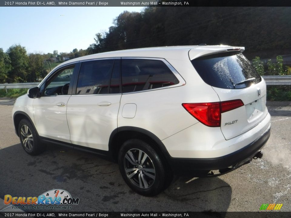 2017 Honda Pilot EX-L AWD White Diamond Pearl / Beige Photo #12