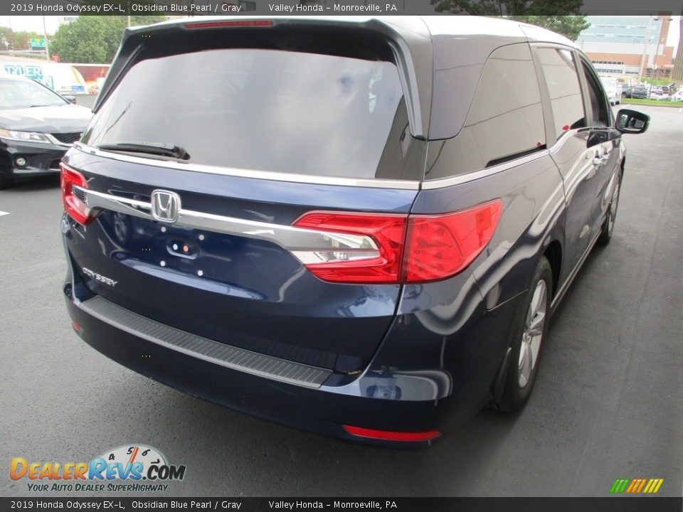 2019 Honda Odyssey EX-L Obsidian Blue Pearl / Gray Photo #5