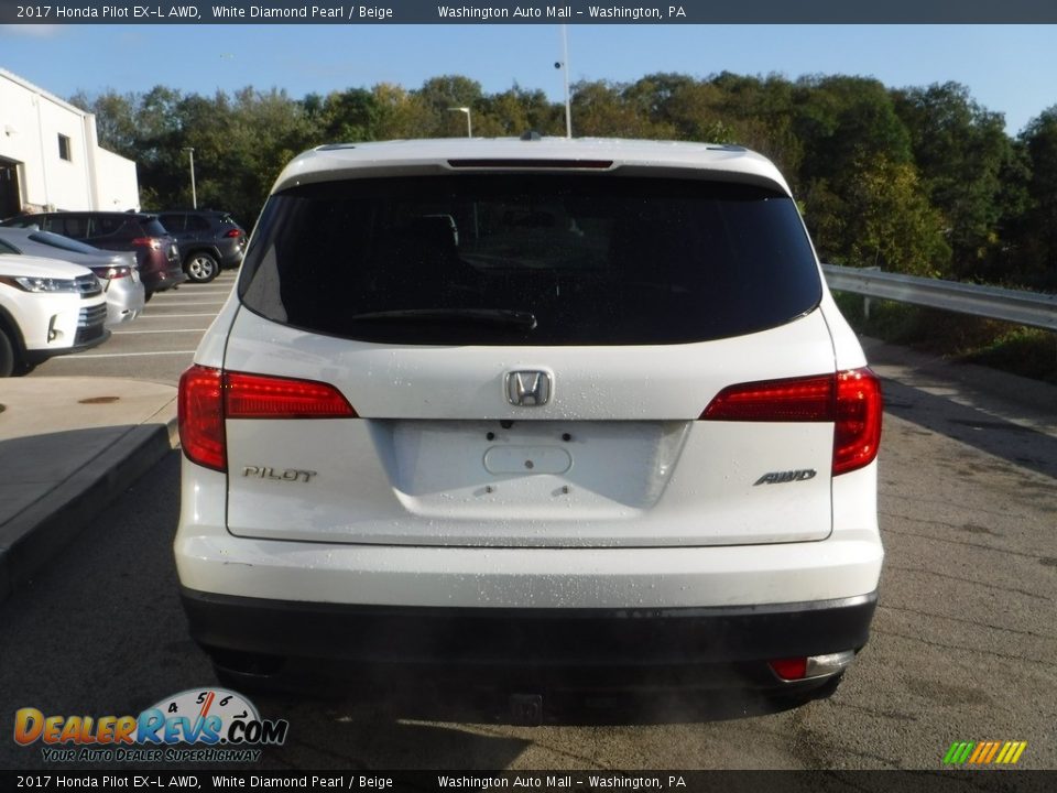 2017 Honda Pilot EX-L AWD White Diamond Pearl / Beige Photo #14