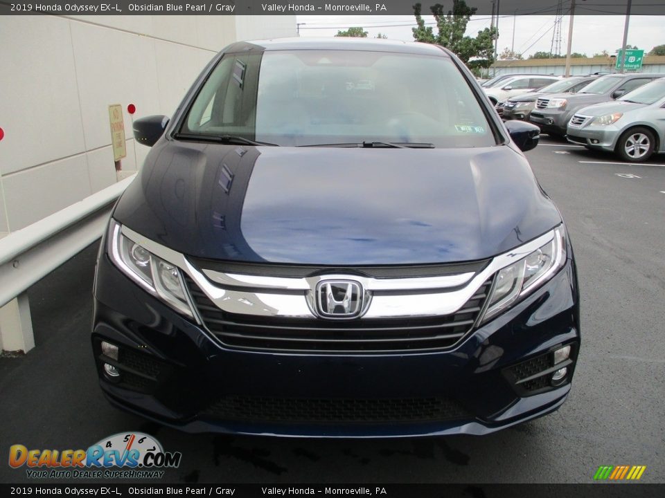 2019 Honda Odyssey EX-L Obsidian Blue Pearl / Gray Photo #8