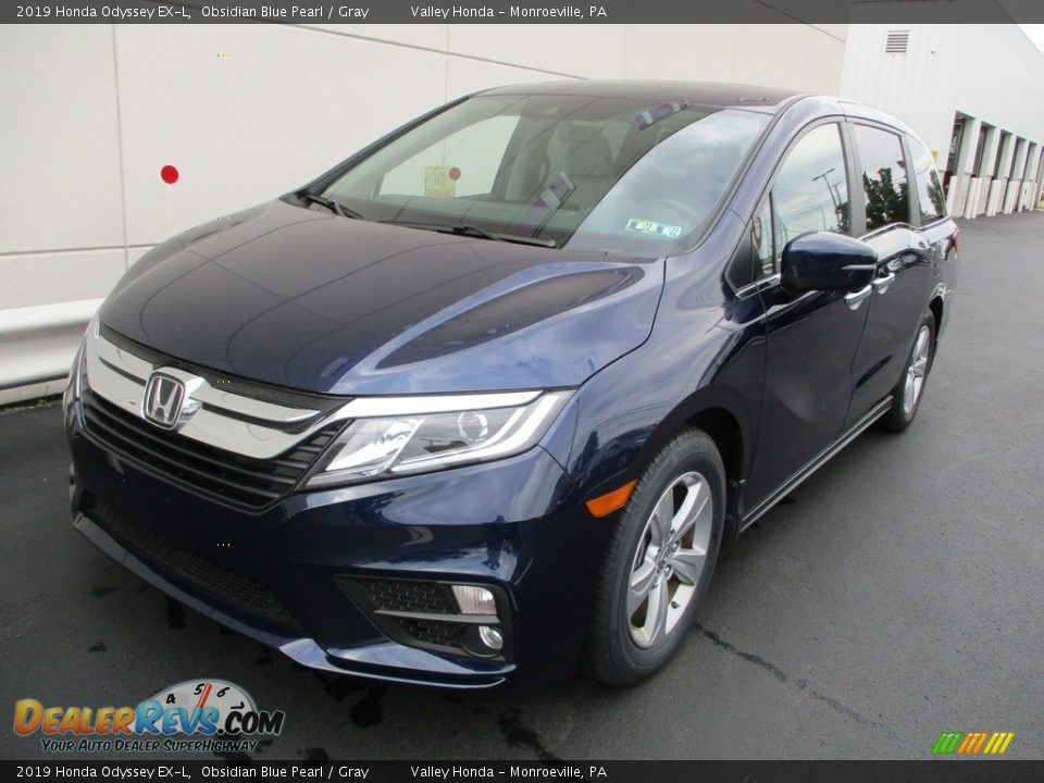 2019 Honda Odyssey EX-L Obsidian Blue Pearl / Gray Photo #9