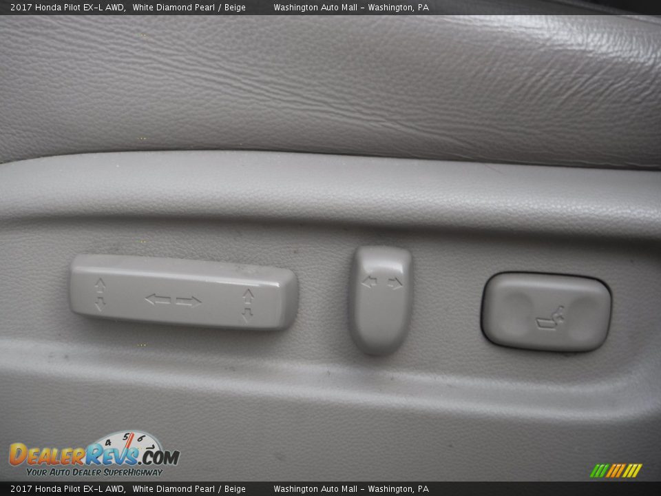 2017 Honda Pilot EX-L AWD White Diamond Pearl / Beige Photo #19