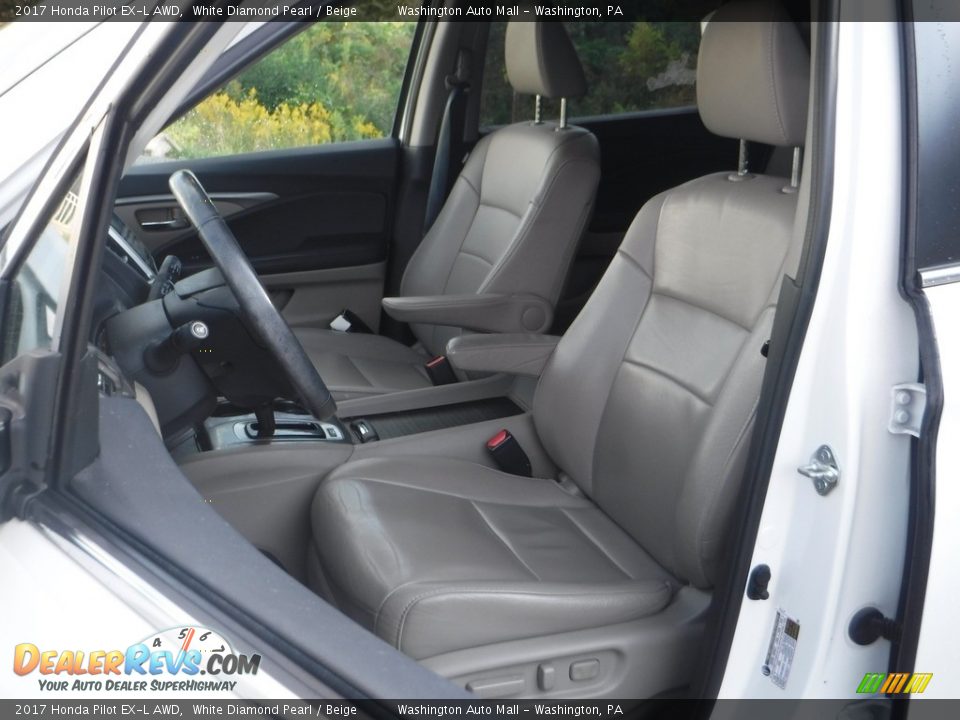 2017 Honda Pilot EX-L AWD White Diamond Pearl / Beige Photo #20
