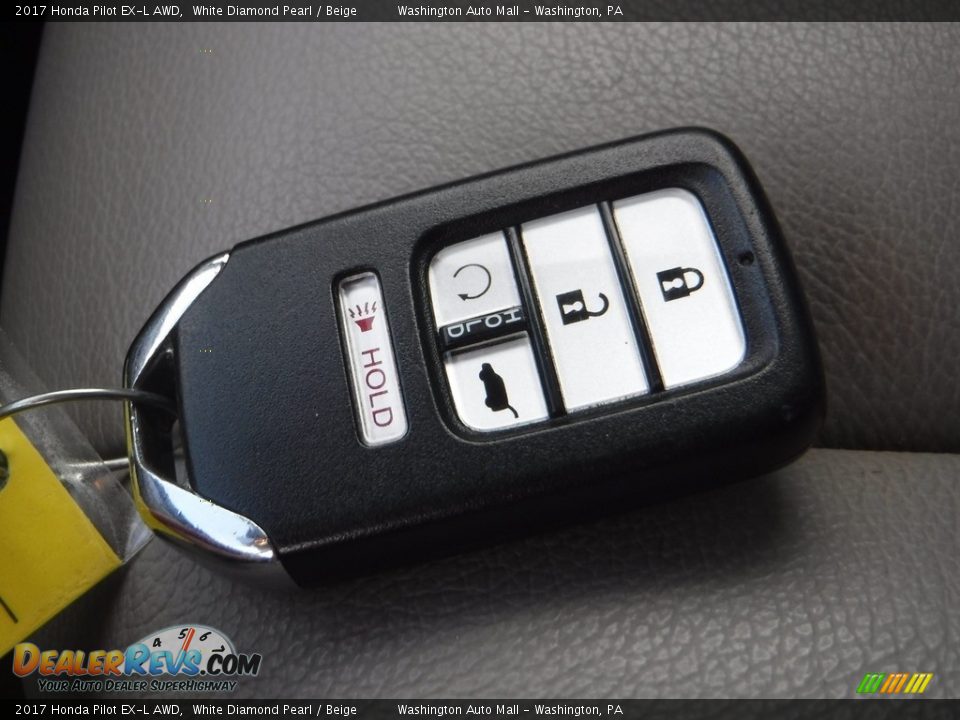 2017 Honda Pilot EX-L AWD White Diamond Pearl / Beige Photo #28
