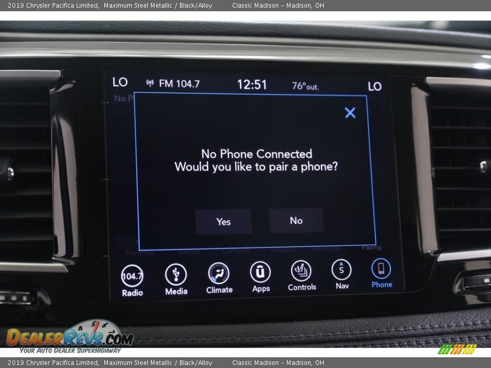 2019 Chrysler Pacifica Limited Maximum Steel Metallic / Black/Alloy Photo #13