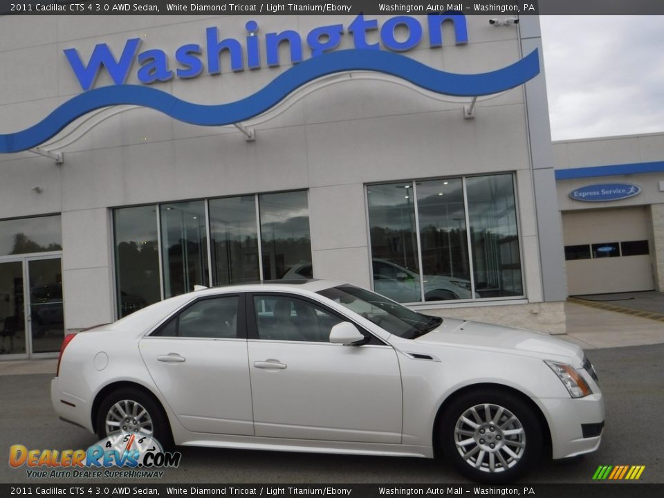 2011 Cadillac CTS 4 3.0 AWD Sedan White Diamond Tricoat / Light Titanium/Ebony Photo #2