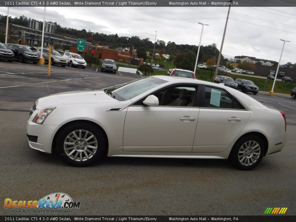 2011 Cadillac CTS 4 3.0 AWD Sedan White Diamond Tricoat / Light Titanium/Ebony Photo #7