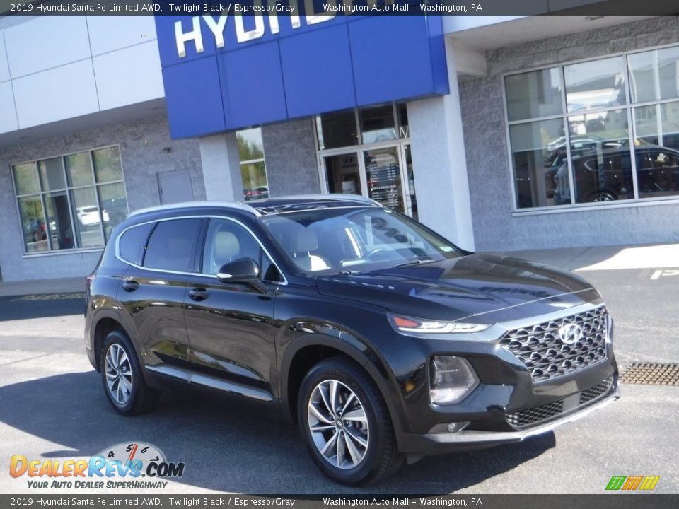 2019 Hyundai Santa Fe Limited AWD Twilight Black / Espresso/Gray Photo #1