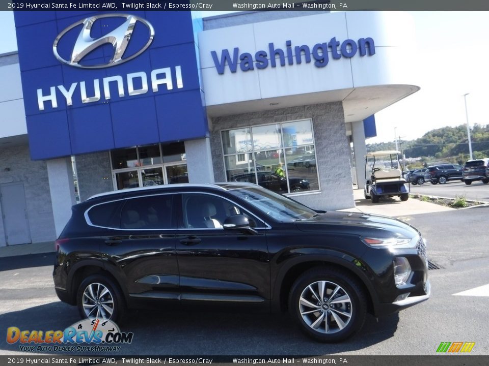 2019 Hyundai Santa Fe Limited AWD Twilight Black / Espresso/Gray Photo #2