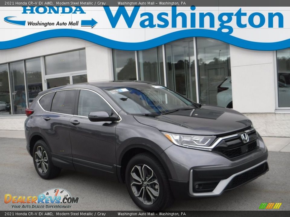 2021 Honda CR-V EX AWD Modern Steel Metallic / Gray Photo #1