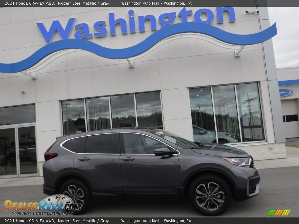 2021 Honda CR-V EX AWD Modern Steel Metallic / Gray Photo #2