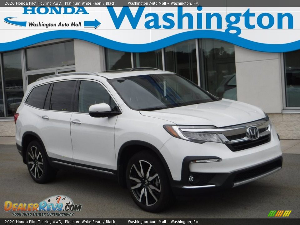 2020 Honda Pilot Touring AWD Platinum White Pearl / Black Photo #1