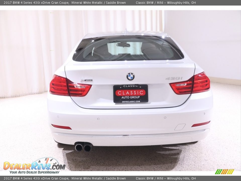 2017 BMW 4 Series 430i xDrive Gran Coupe Mineral White Metallic / Saddle Brown Photo #20