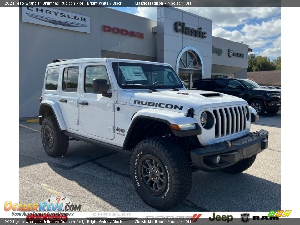 2021 Jeep Wrangler Unlimited Rubicon 4x4 Bright White / Black Photo #1