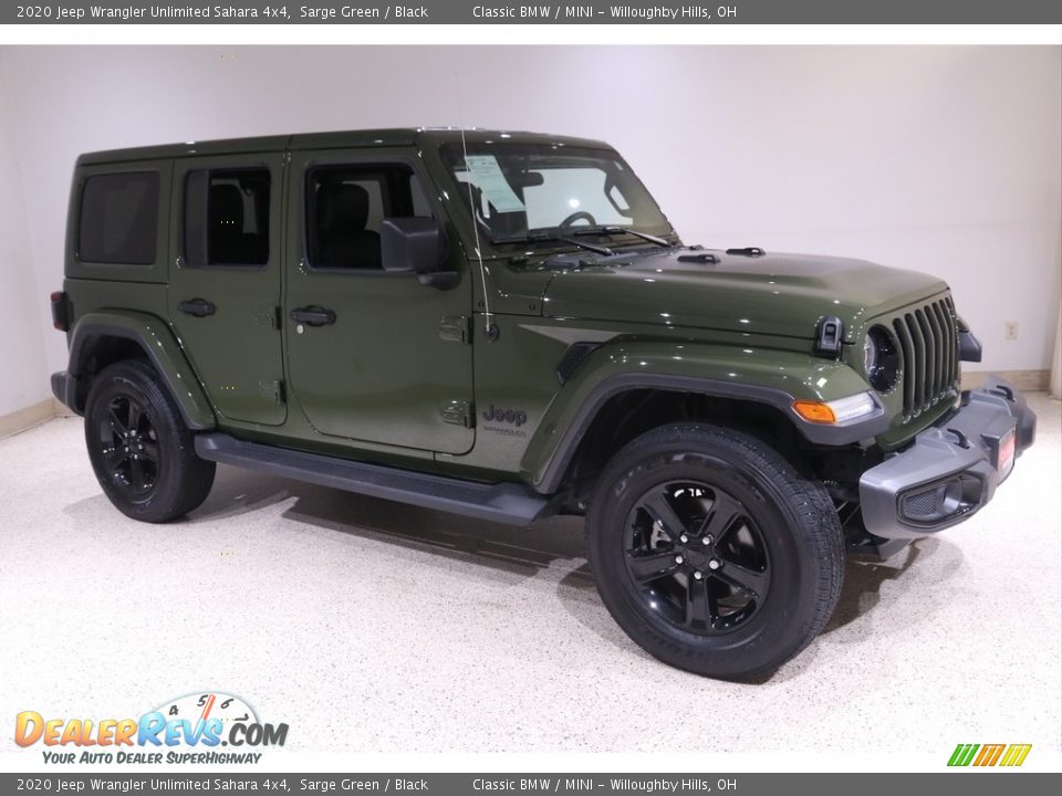 2020 Jeep Wrangler Unlimited Sahara 4x4 Sarge Green / Black Photo #1