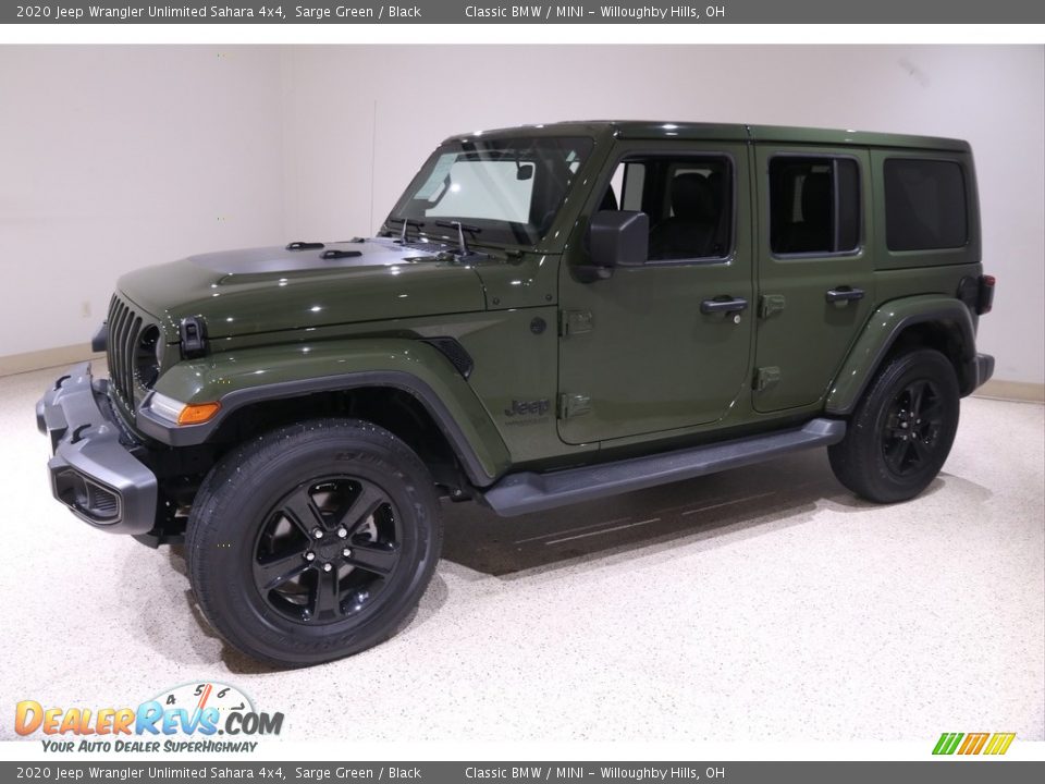 2020 Jeep Wrangler Unlimited Sahara 4x4 Sarge Green / Black Photo #3