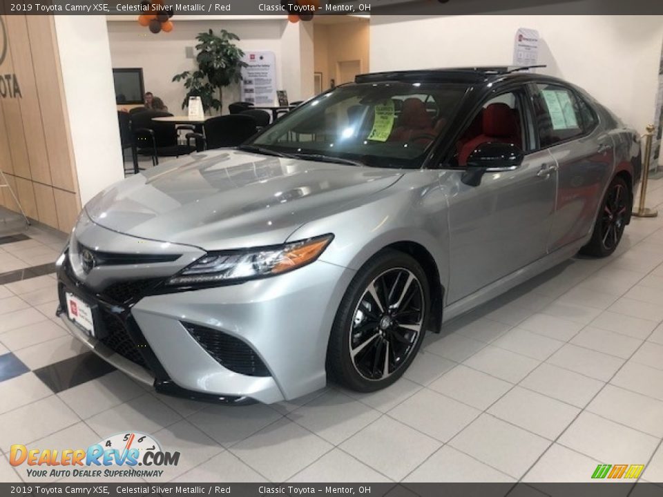 2019 Toyota Camry XSE Celestial Silver Metallic / Red Photo #2