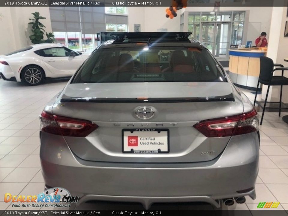 2019 Toyota Camry XSE Celestial Silver Metallic / Red Photo #4