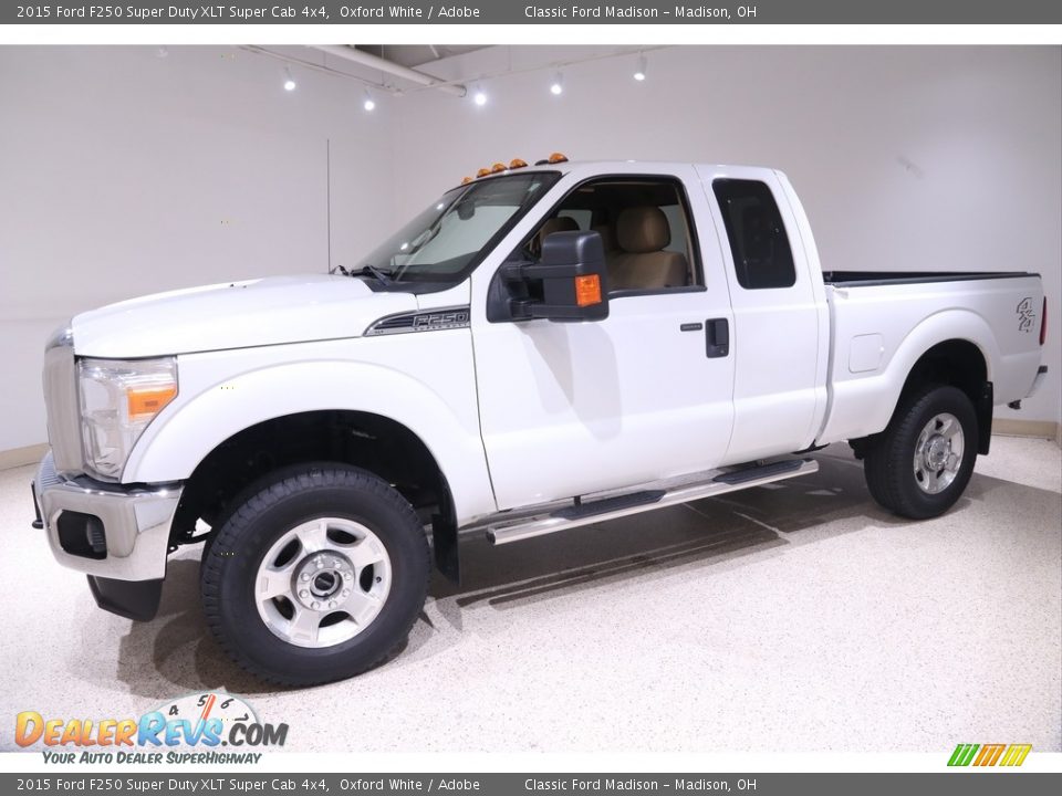 2015 Ford F250 Super Duty XLT Super Cab 4x4 Oxford White / Adobe Photo #3