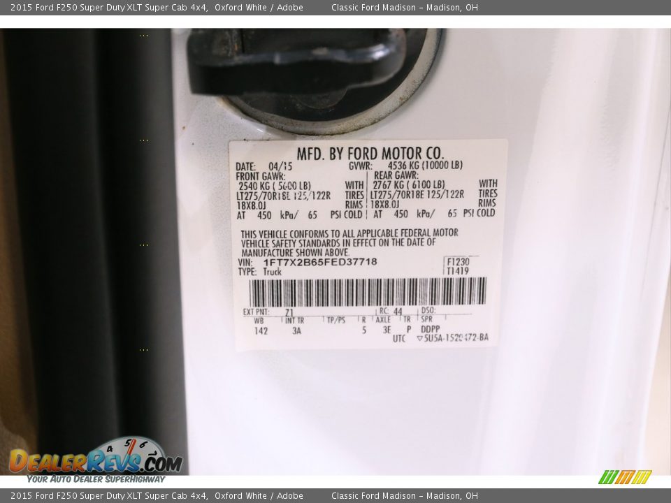 2015 Ford F250 Super Duty XLT Super Cab 4x4 Oxford White / Adobe Photo #19