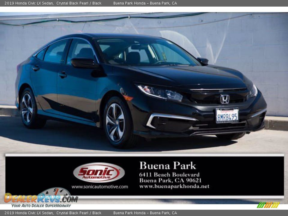 2019 Honda Civic LX Sedan Crystal Black Pearl / Black Photo #1