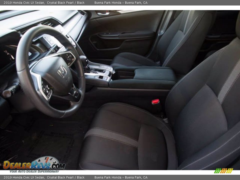 2019 Honda Civic LX Sedan Crystal Black Pearl / Black Photo #3